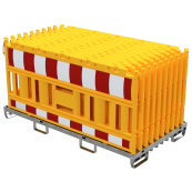 SET | with 20 panel fence | on storage and transport crossbar | without lamp adapter | with red/white foil, type RA1/A | type of barrier NOX yellow